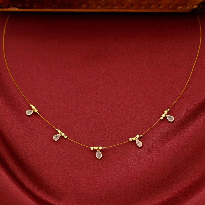 Naima Glossy Stone Drop String Neckpiece