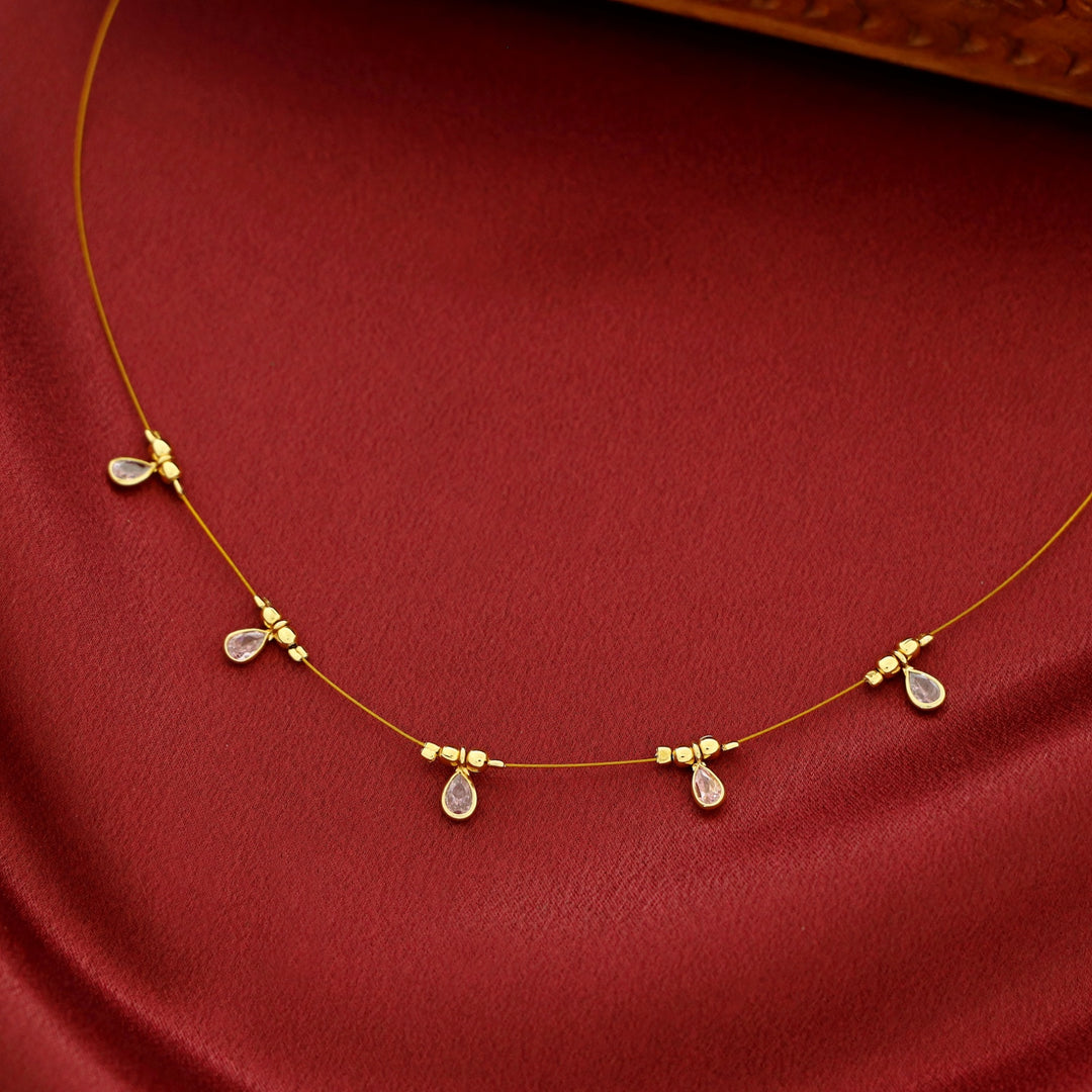 Naima Glossy Stone Drop String Neckpiece