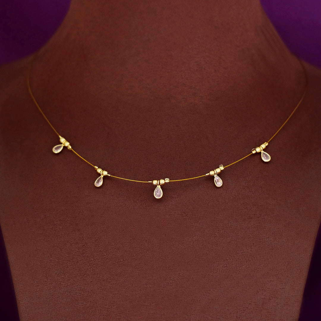 Naima Glossy Stone Drop String Neckpiece