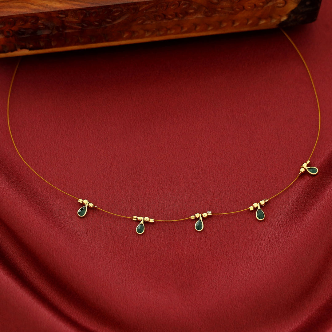 Naima Glossy Stone Drop String Neckpiece