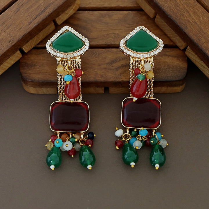 Golden Circle Jadau Kundan Flower Glossy Choker With Earring