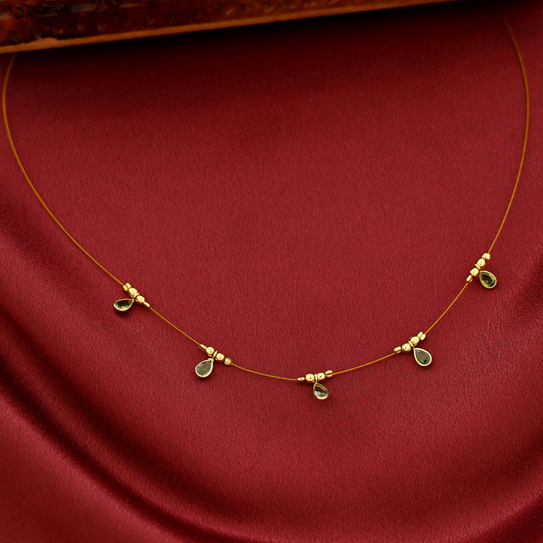 Naima Glossy Stone Drop String Neckpiece