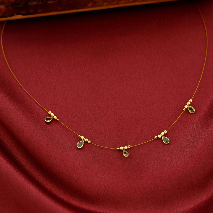 Naima Glossy Stone Drop String Neckpiece