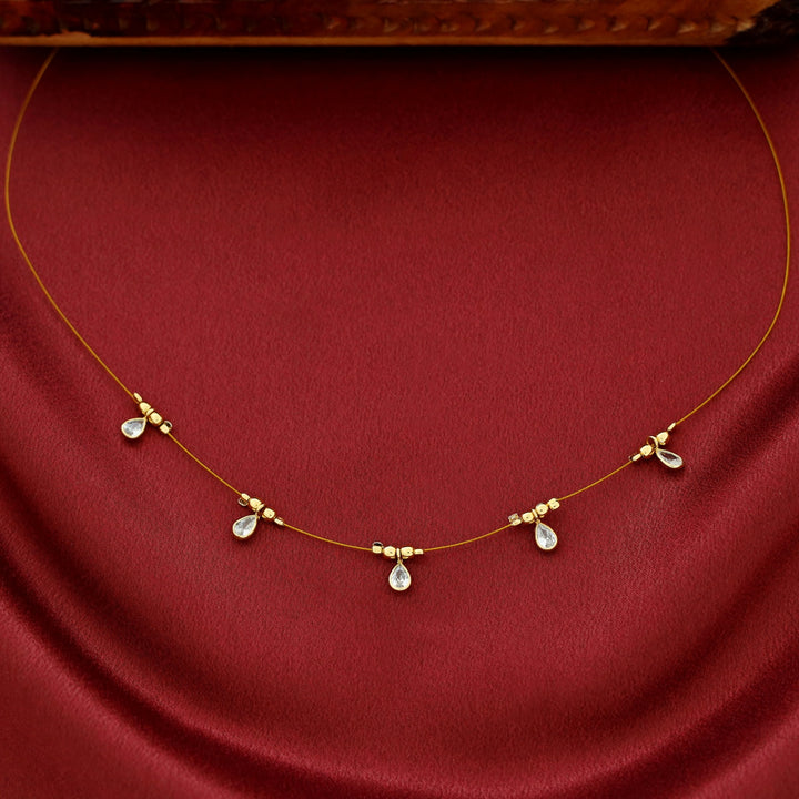 Naima Glossy Stone Drop String Neckpiece