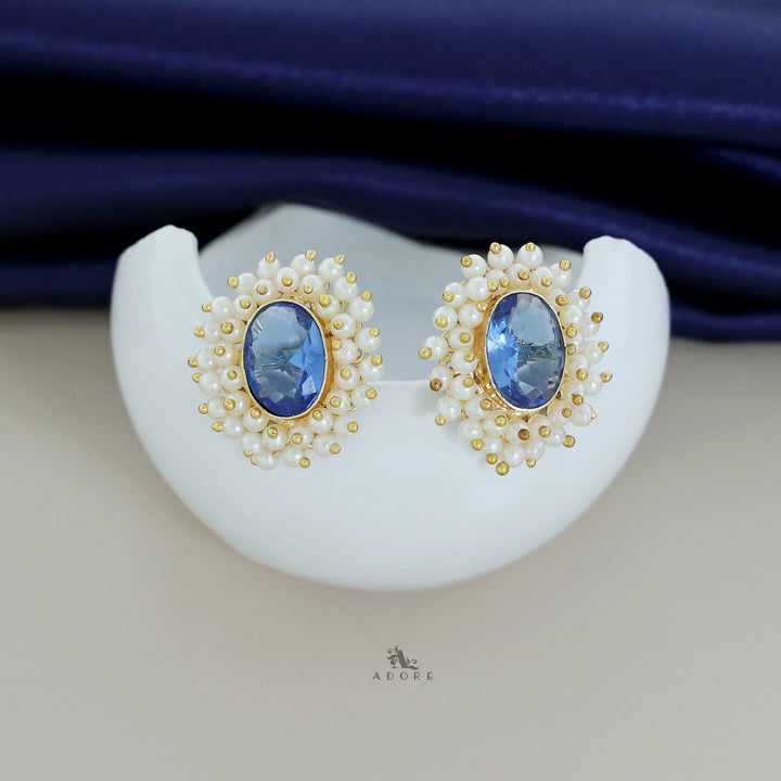 Ahelia Glossy Oval Cluster Pearl Earring