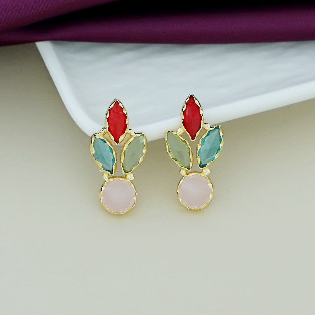 Caral Tri Leafy Glossy Earring