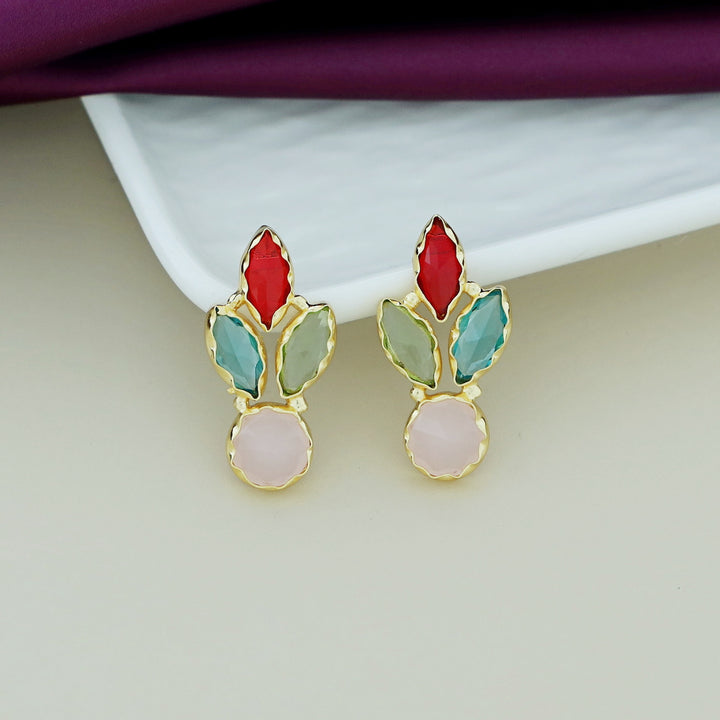 Caral Tri Leafy Glossy Earring