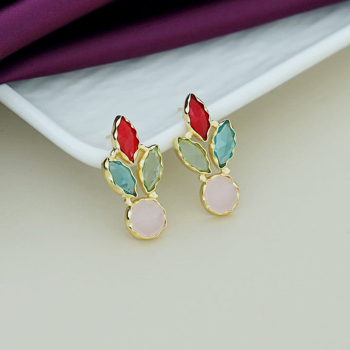 Caral Tri Leafy Glossy Earring