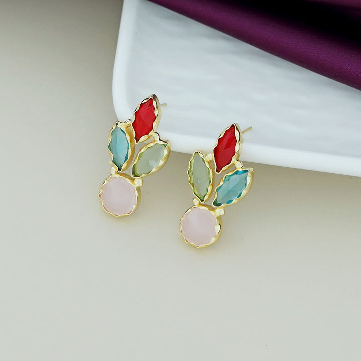 Caral Tri Leafy Glossy Earring