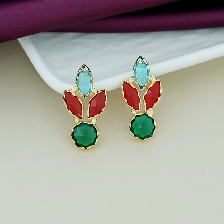 Caral Tri Leafy Glossy Earring
