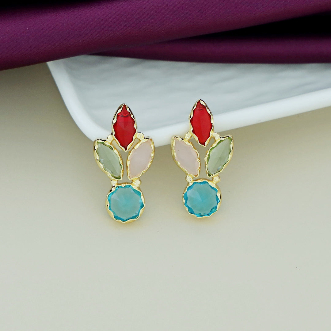 Caral Tri Leafy Glossy Earring
