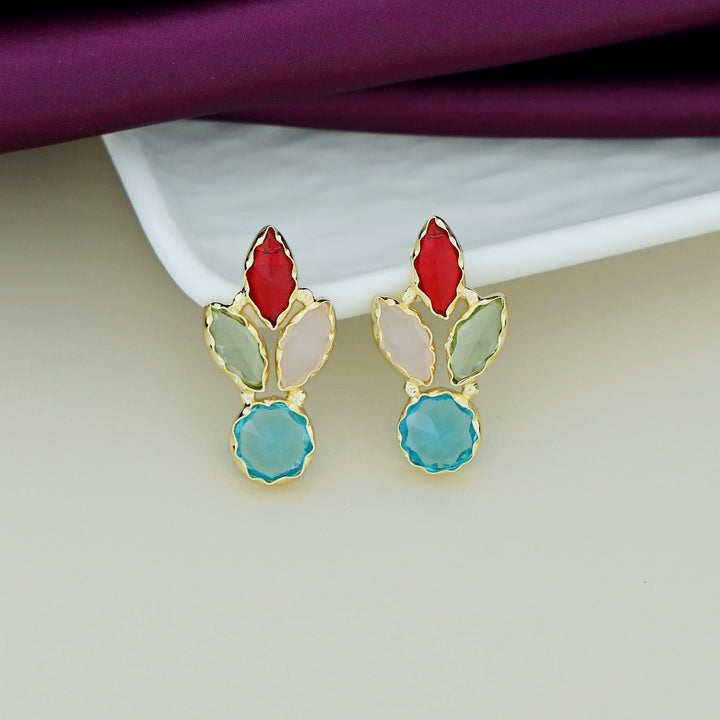 Caral Tri Leafy Glossy Earring