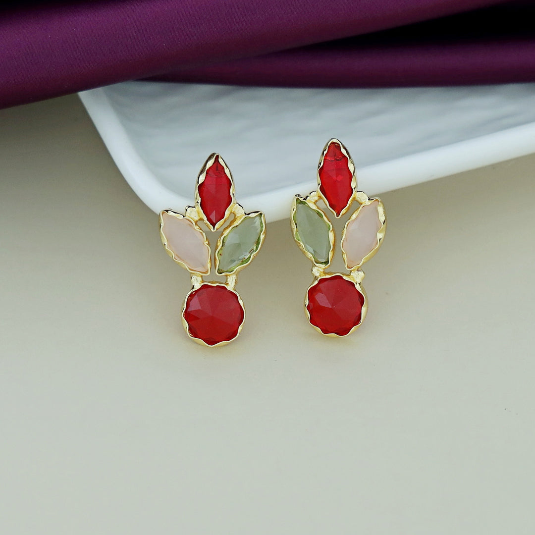 Caral Tri Leafy Glossy Earring