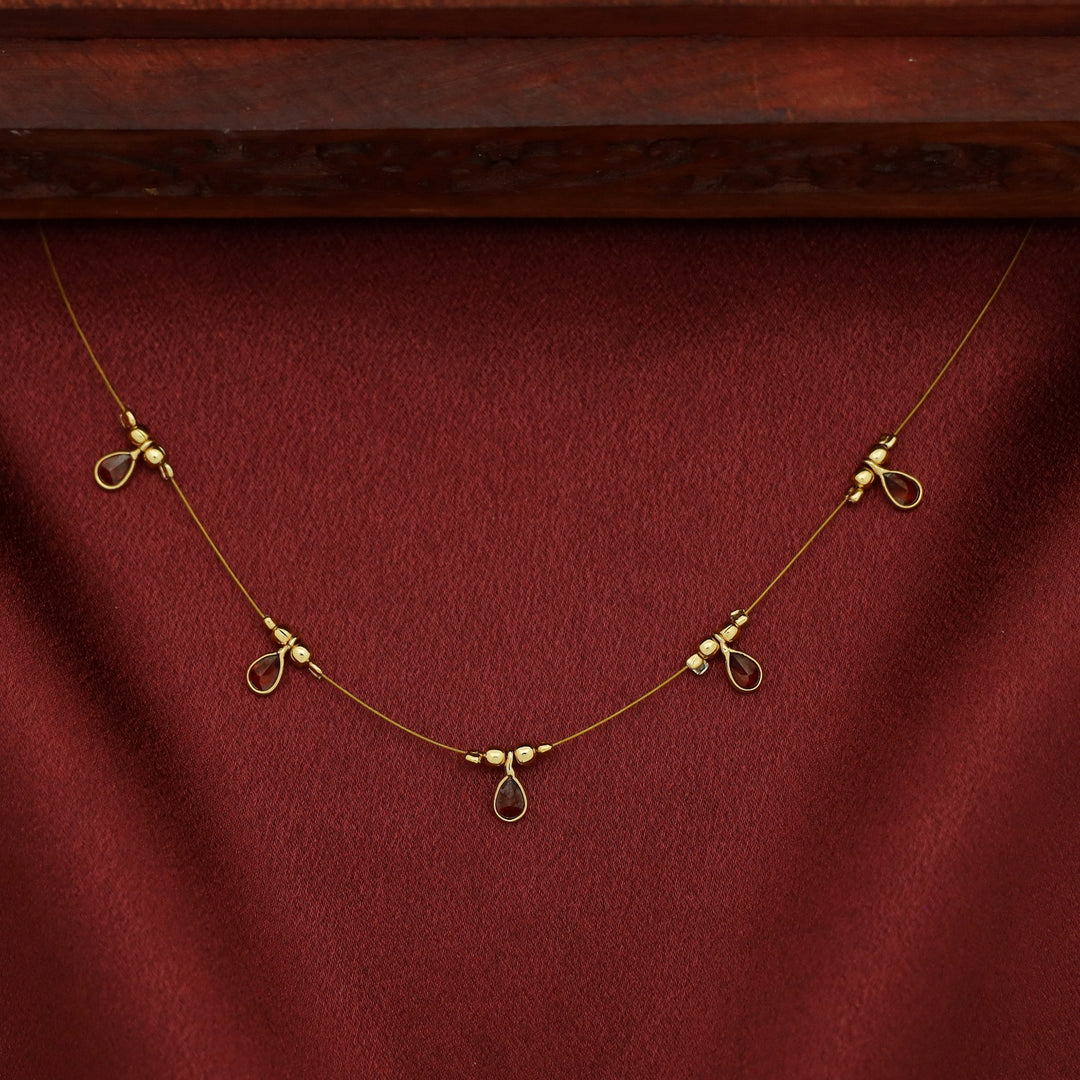 Naima Glossy Stone Drop String Neckpiece