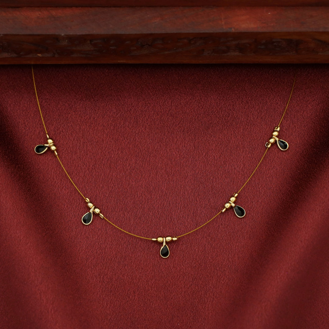 Naima Glossy Stone Drop String Neckpiece