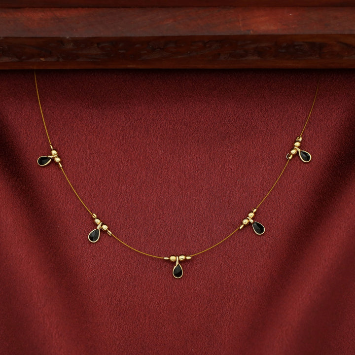 Naima Glossy Stone Drop String Neckpiece