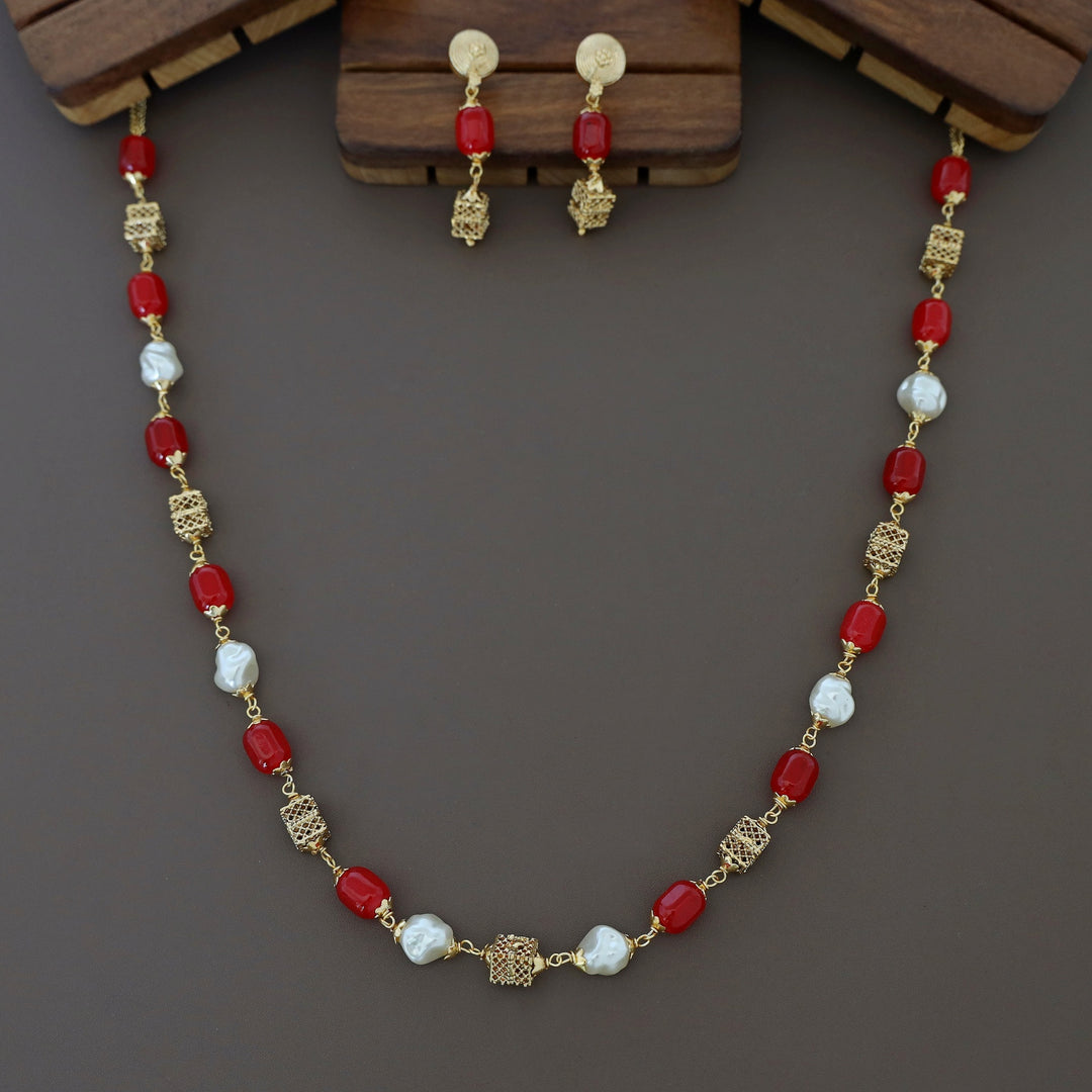 Riley Beaded  Baroque Neckpiece with Earring