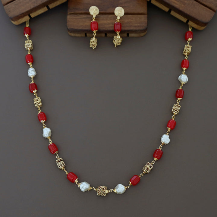 Riley Beaded  Baroque Neckpiece with Earring