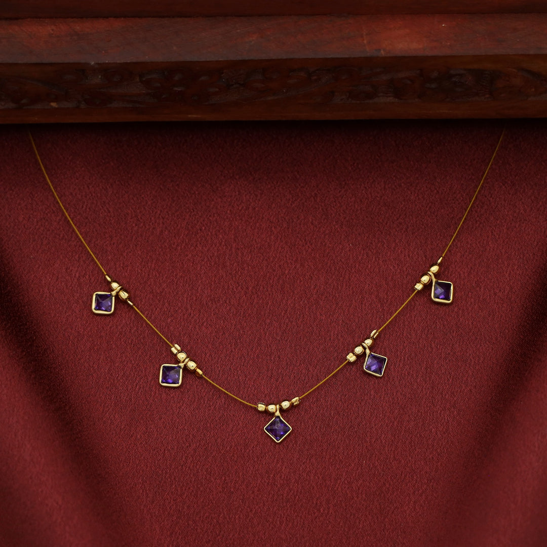 Naima Diamond Glossy Stone String Neckpiece