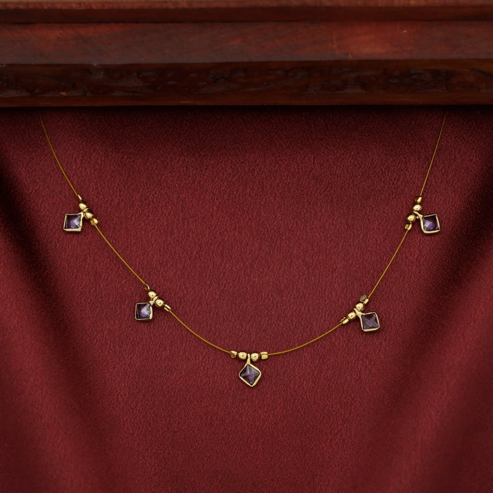 Naima Diamond Glossy Stone String Neckpiece