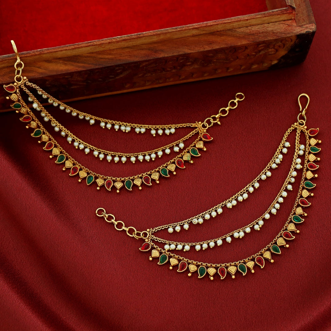 Harita 3 Layer Pearl Mango Ear Chain