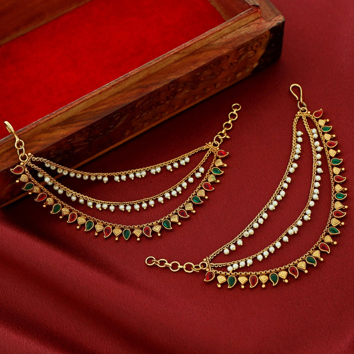 Harita 3 Layer Pearl Mango Ear Chain