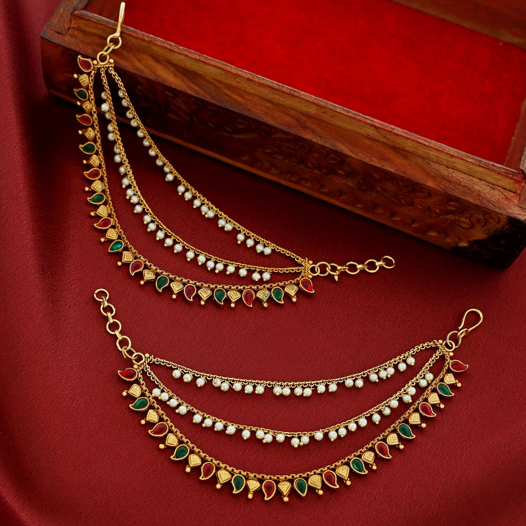 Harita 3 Layer Pearl Mango Ear Chain