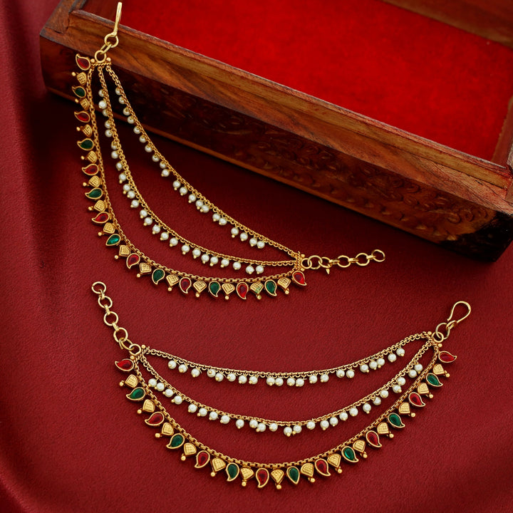 Harita 3 Layer Pearl Mango Ear Chain