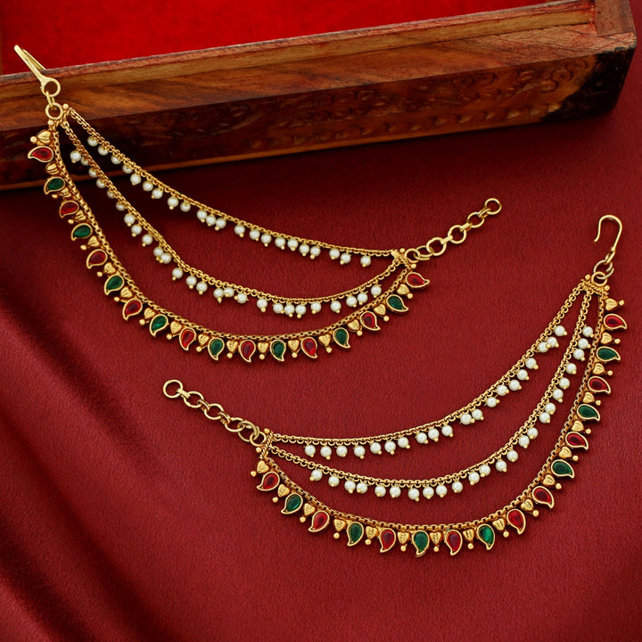 Harita 3 Layer Pearl Mango Ear Chain