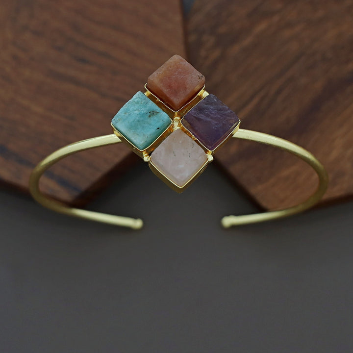 Roshva Tetra Raw Stone Bangle