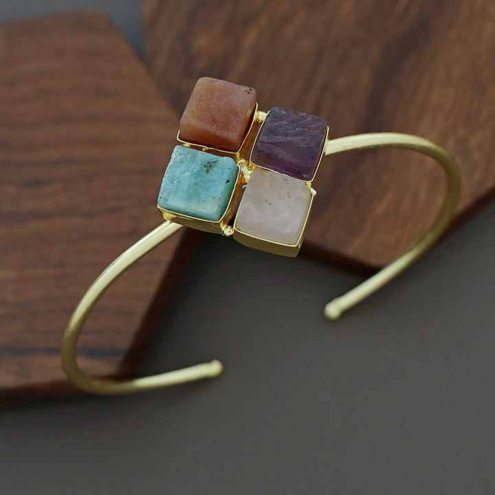 Roshva Tetra Raw Stone Bangle