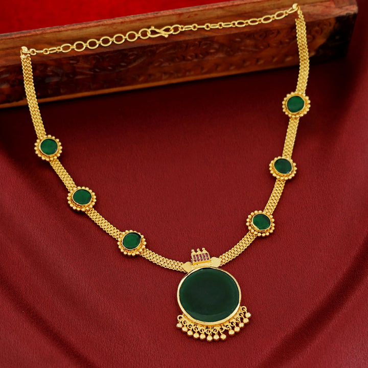 Hemangini Round Pendant Golden Ball neckpiece