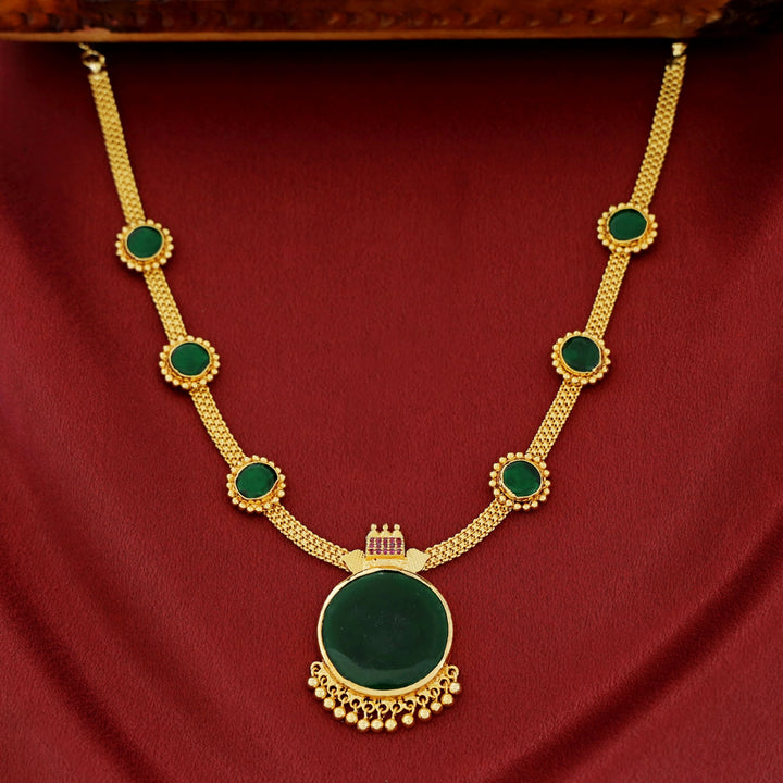 Hemangini Round Pendant Golden Ball neckpiece