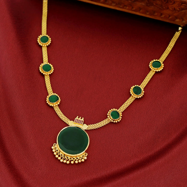 Hemangini Round Pendant Golden Ball neckpiece