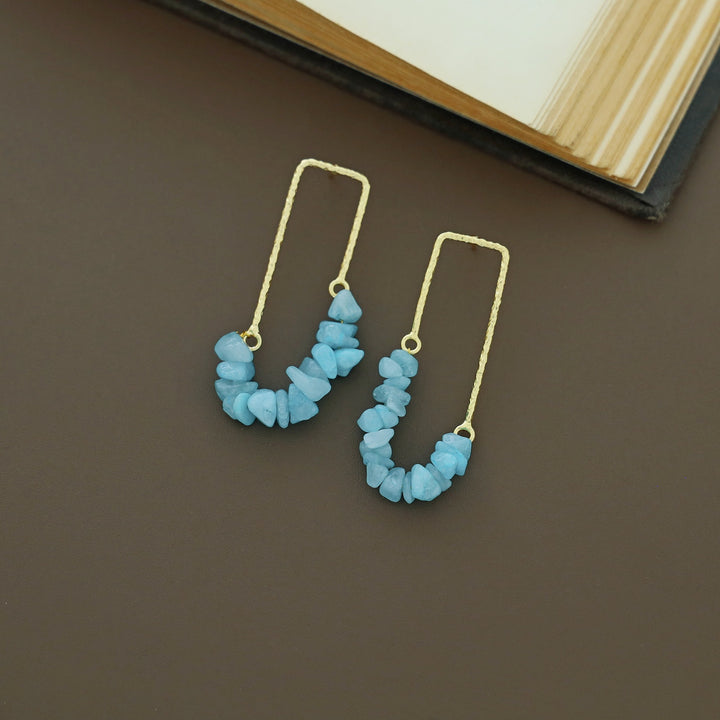 Tamsin Golden Textured Raw Stone Earring