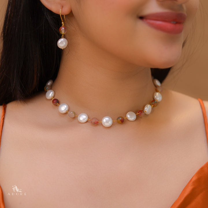 Harriet Pearl Neckpiece With Drop