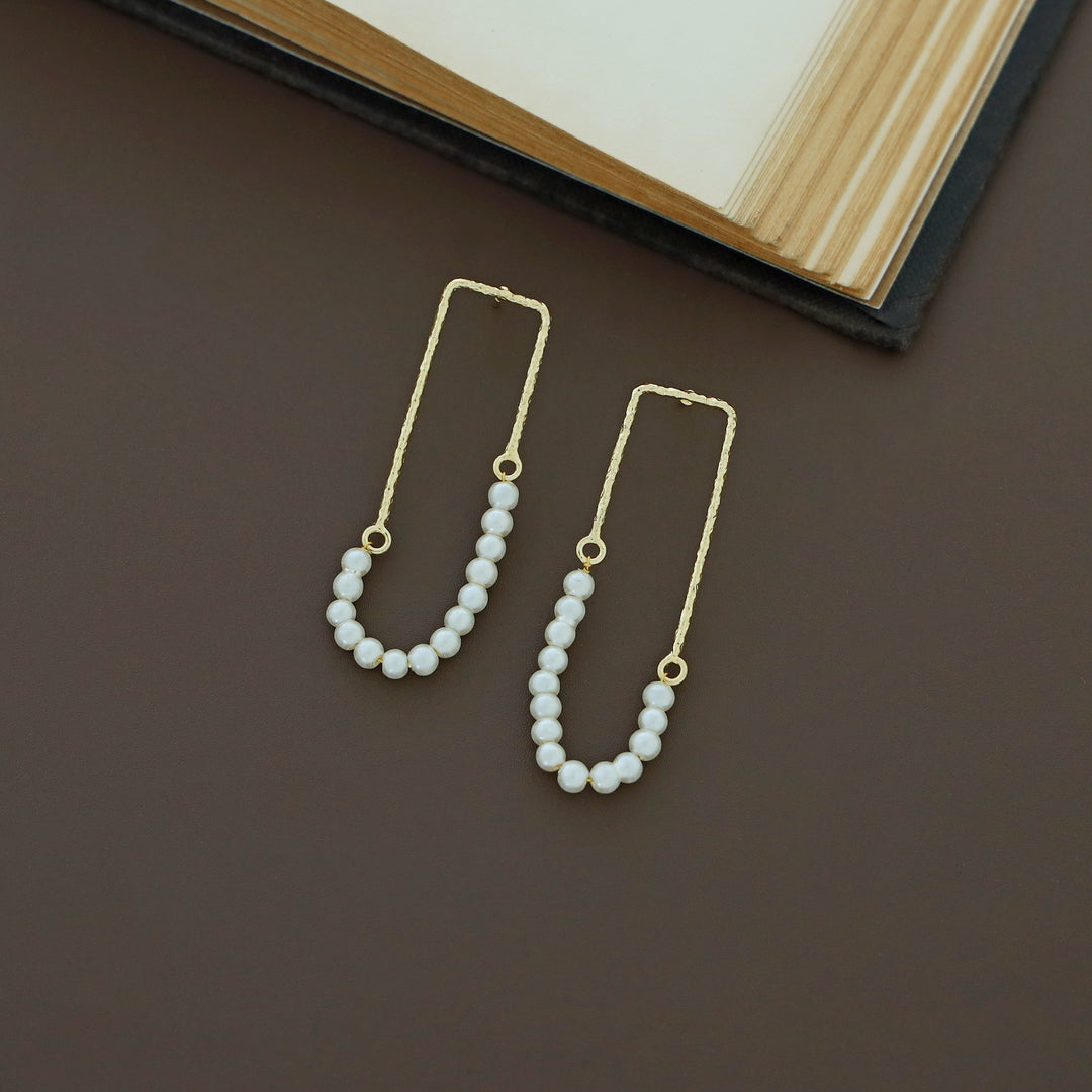 Tamsin Golden Textured Raw Stone Earring