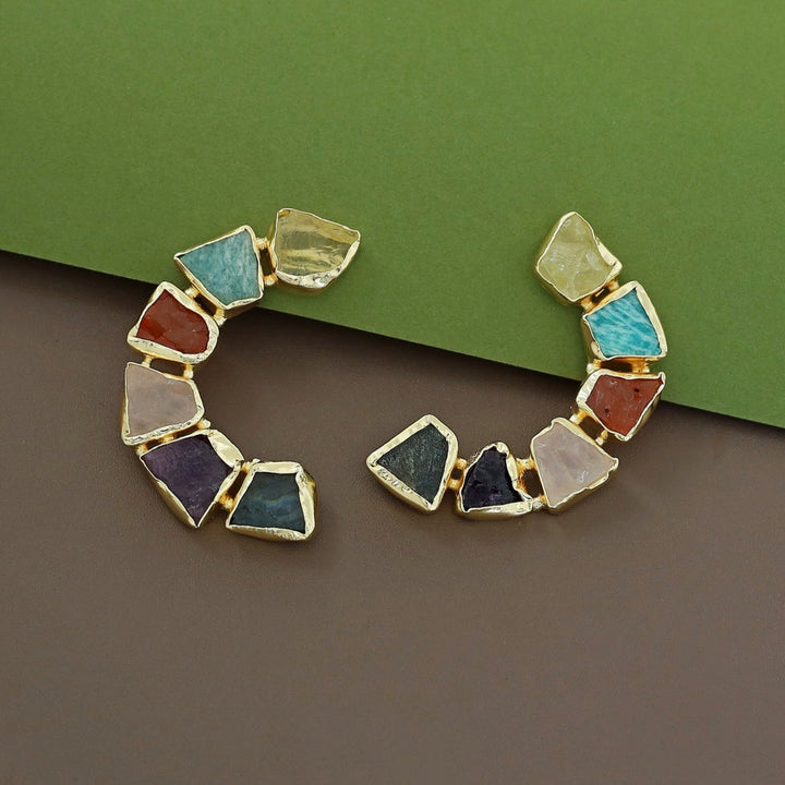 Sessa C Shape Raw Stone Earring