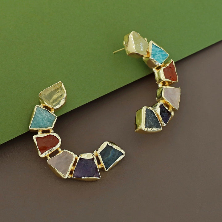 Sessa C Shape Raw Stone Earring