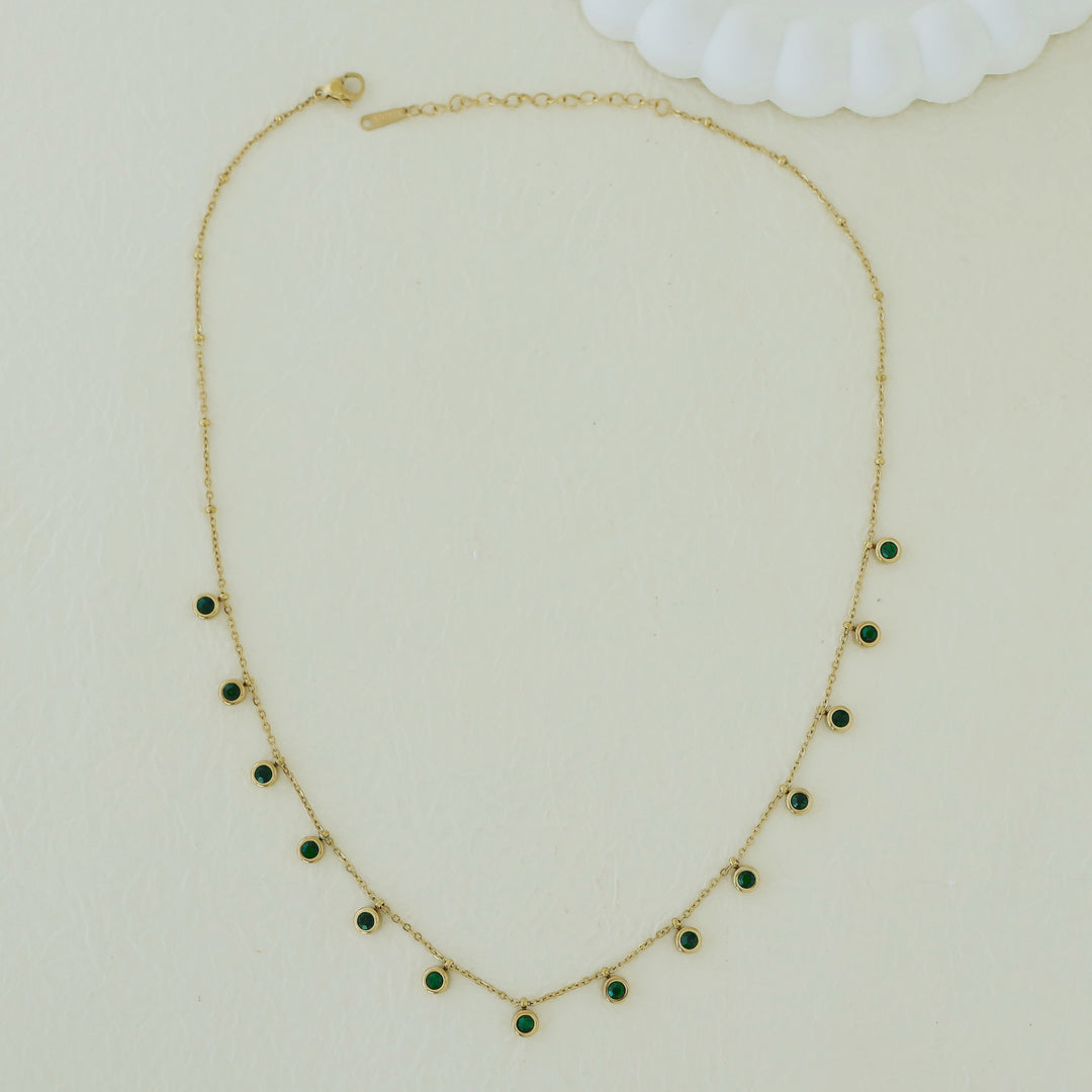 Wynnie Mini Round Glossy Stone Neckpiece