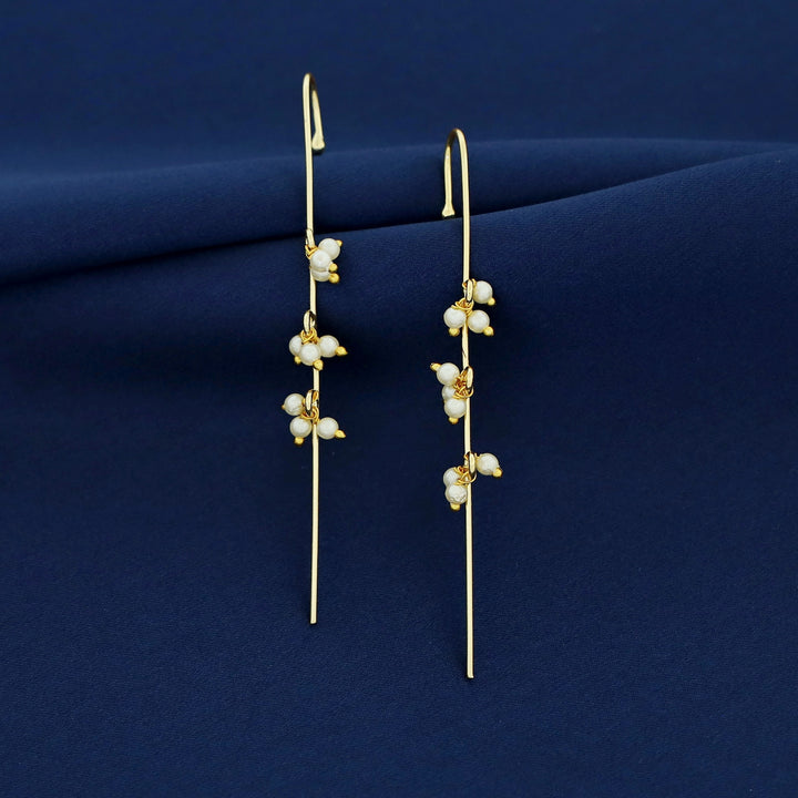 Medhani Golden Tri Pearl Ear-Cuff (Set Of 2)