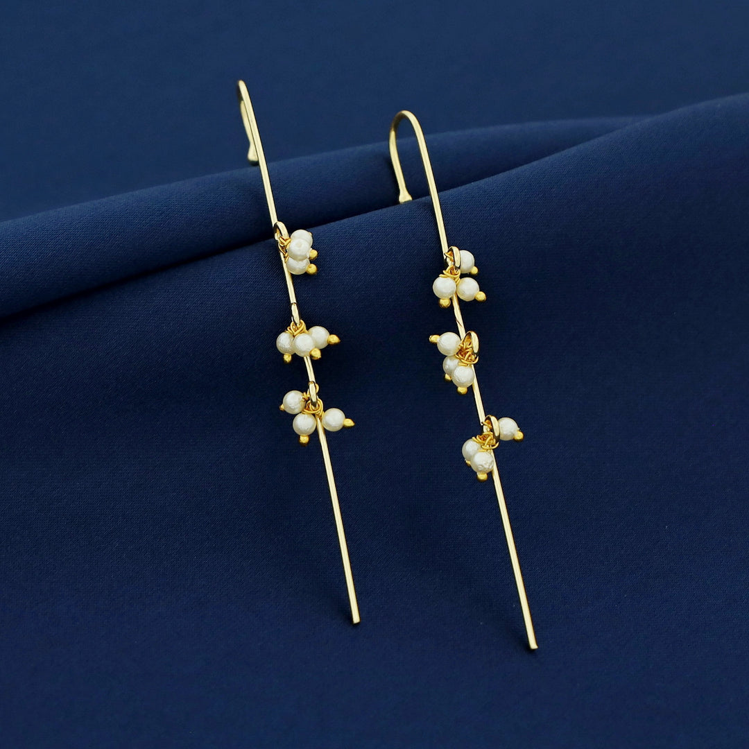 Medhani Golden Tri Pearl Ear-Cuff (Set Of 2)