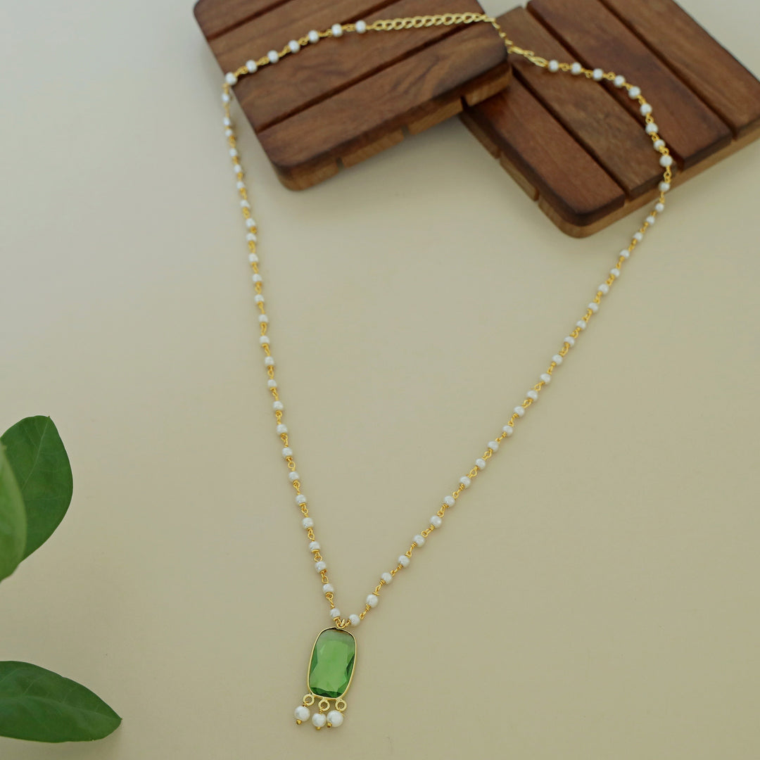 Nasmiya Rectangle Glossy Long Neckpiece