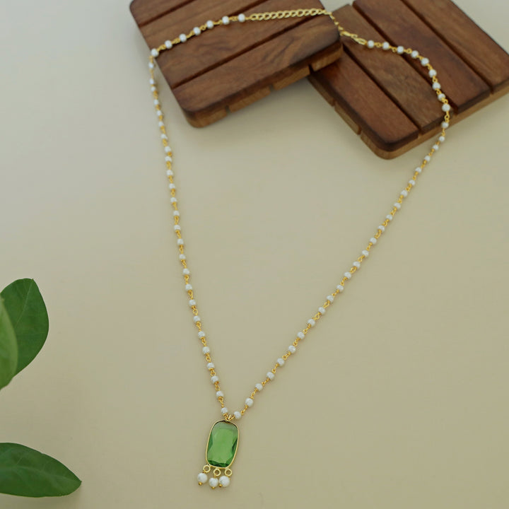 Nasmiya Rectangle Glossy Long Neckpiece