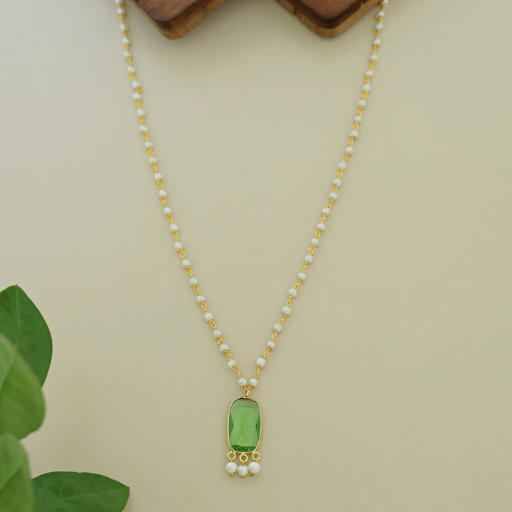 Nasmiya Rectangle Glossy Long Neckpiece