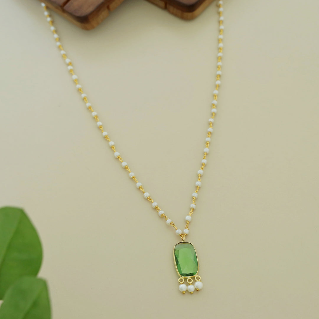 Nasmiya Rectangle Glossy Long Neckpiece