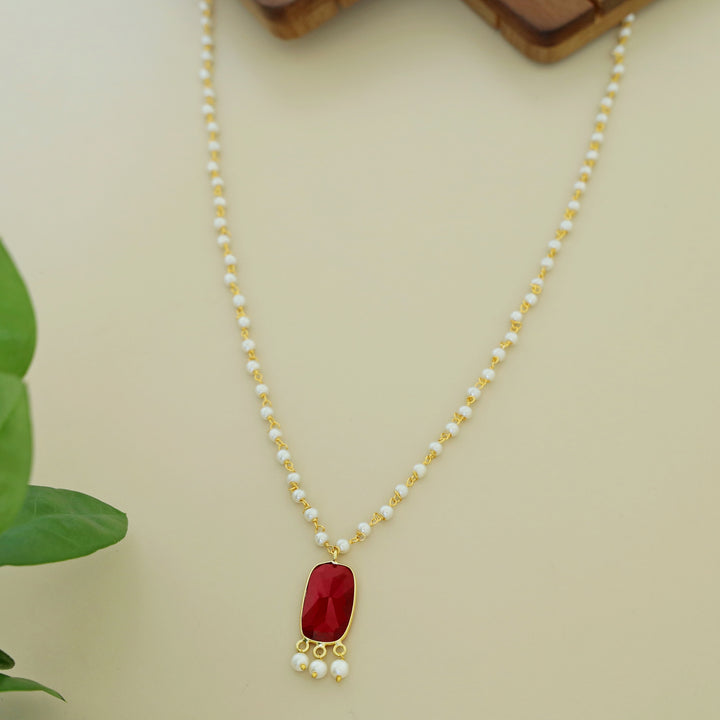 Nasmiya Rectangle Glossy Long Neckpiece