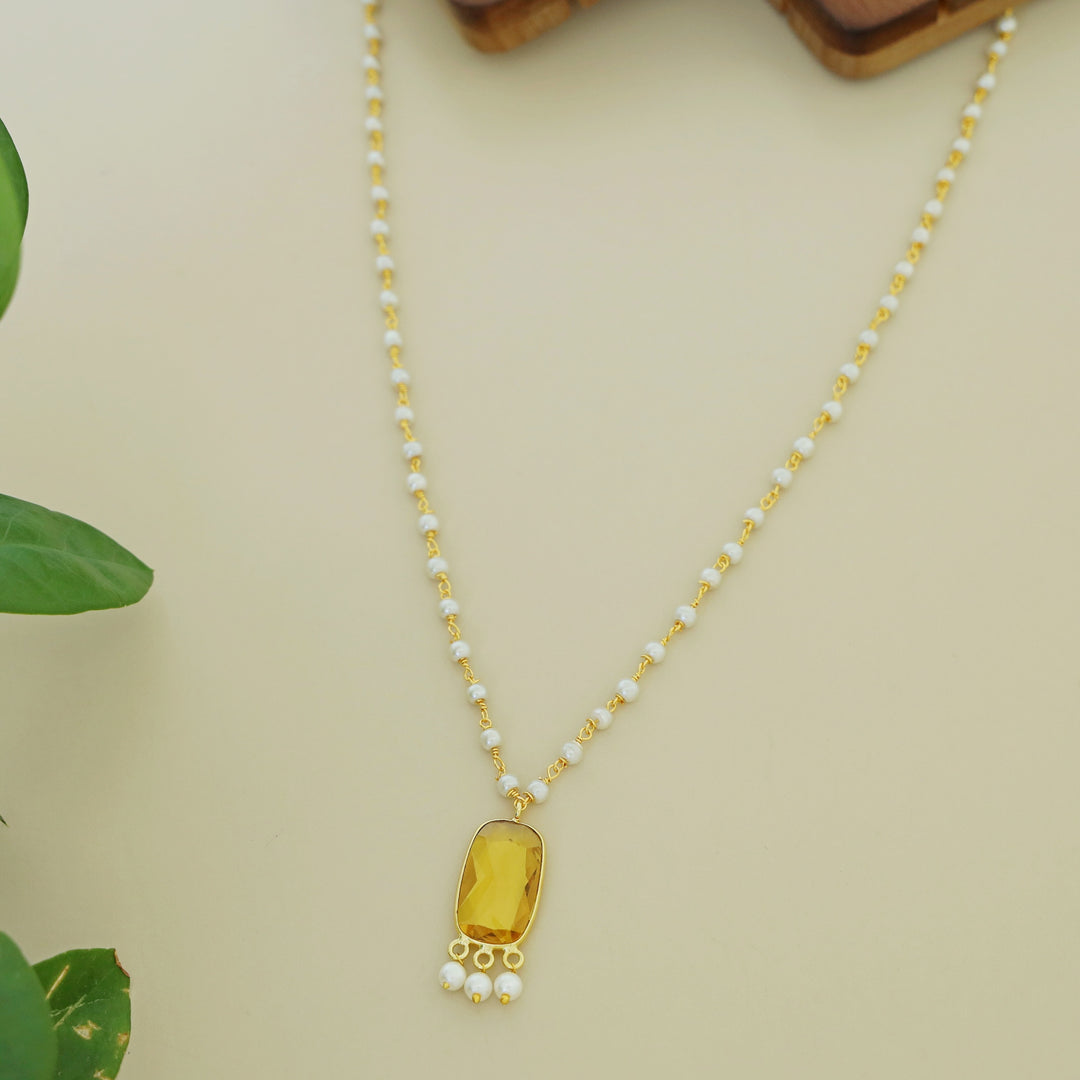 Nasmiya Rectangle Glossy Long Neckpiece