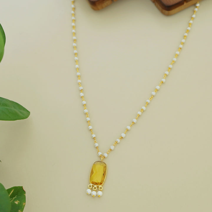 Nasmiya Rectangle Glossy Long Neckpiece