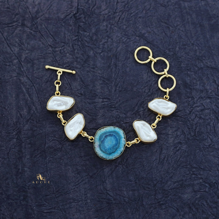 Zoe Golden Baroque + Agate Stone Bracelet